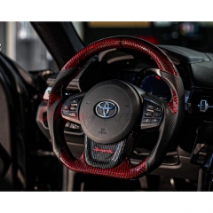 Customize Red Carbon Fiber Steering Wheel For Toyota Supra MK5 A90 A91 GR 2019-2024