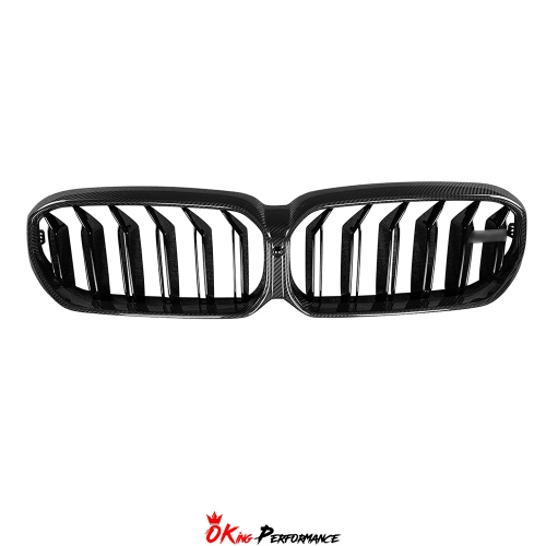 Dry Carbon Fiber Dual Slat Grille For BMW 5 Series G30 G38 LCI F90 M5 2020-2023