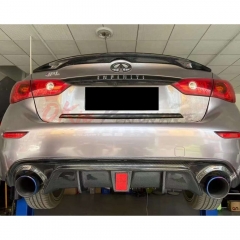 Carbon Fiber LED Brake Light Rear Diffuser For INFINITI Q50 2013-2024