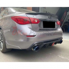 Carbon Fiber LED Brake Light Rear Diffuser For INFINITI Q50 2013-2024