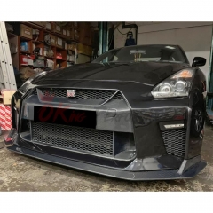 CMST Style Half Carbon Fiber Front Bumper With Front Lip For Nissan R35 GTR 2008-2016