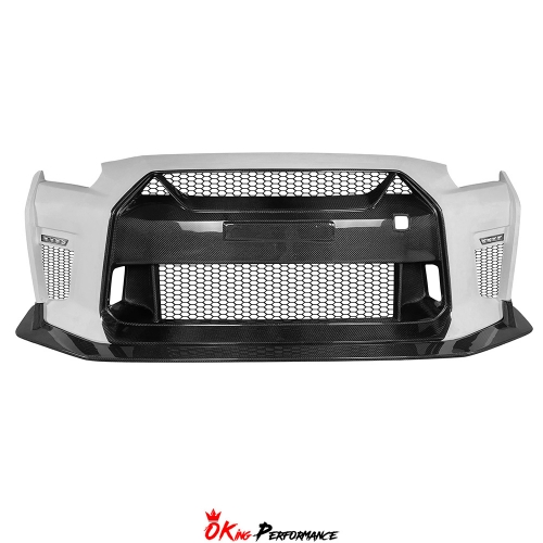 CMST Style Half Carbon Fiber Front Bumper With Front Lip For Nissan R35 GTR 2008-2016