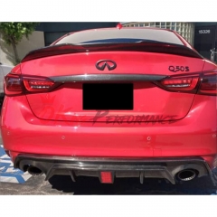 Dry Carbon Fiber Trunk Lid Cover Trim (with out logo) For INFINITI Q50 2018-2024