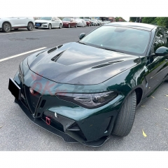 GTAM Style Carbon Fiber Engine Hood For Alfa Rome Quadrifoglio Giulia 2016-2023