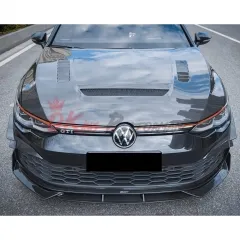 CMST Style Carbon Fiber Front Bumper Canards For VW Golf MK8 GTI 2021-2025