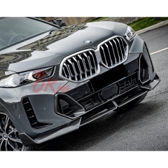 MP Style Dry Carbon Fiber Front Bumper Lip For BMW X6 G06 LCI 2024-ON