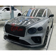 S Style Dry Carbon Fiber Front Lip For Bentley Bentayga 2020-2024
