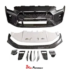 Varis MY19 Style Partial Forged Carbon Fiber Front Bumper For Nissan R35 GTR 2017-2026