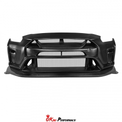 Varis MY19 Style Glass Fiber Front Bumper With Carbon Fiber Front Lip For Nissan R35 GTR 2017-2026