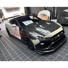 Varis MY19 Style Glass Fiber Front Bumper With Carbon Fiber Front Lip For Nissan R35 GTR 2017-2026