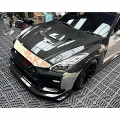 Varis MY19 Style Glass Fiber Front Bumper With Carbon Fiber Front Lip For Nissan R35 GTR 2017-2026