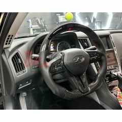 Oking V4 Style Custom Made LED Display Carbon Fiber Steering Wheel For Infiniti Q50 Q50S 2018-2024