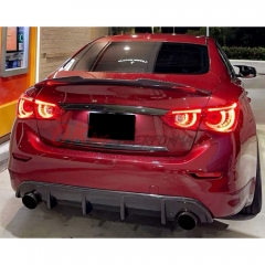 Dry Carbon Fiber Trunk Lid Upper Cover Trim (no logo) For INFINITI Q50 2013-2017