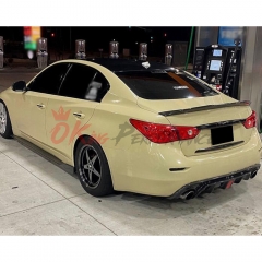 Dry Carbon Fiber Trunk Lid Upper Cover Trim (no logo) For INFINITI Q50 2013-2017