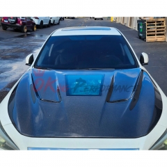 MBJ Transparent Glass Style Carbon Fiber Engine Hood For Infiniti Q50 2013-2024