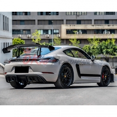 GT4RS Style Dry Carbon Fiber Rear GT Spoiler For Porsche 718 Cayman Boxster 2016-2020