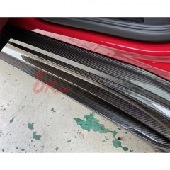 Paktechz Style Dry Carbon Fiber Side Skirts For Porsche Panamera 971 971.1 971.2 2017-2023