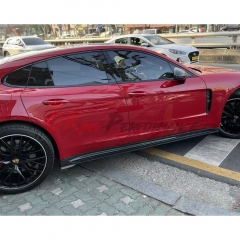 Paktechz Style Dry Carbon Fiber Side Skirts For Porsche Panamera 971 971.1 971.2 2017-2023