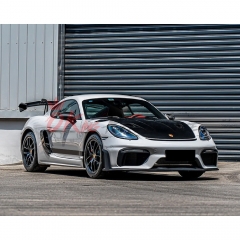 GT4RS Style Dry Carbon Fiber Rear GT Spoiler For Porsche 718 Cayman Boxster 2016-2020