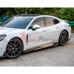 OKING V2 Style Dry Carbon Fiber Side Skirt For Porsche Panamera 971 971.1 971.2 2017-2023