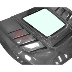 TV Transparent Glass Style Carbon Fiber Engine Hood For Infiniti Q50 2013-2024