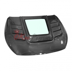 TV Transparent Glass Style Carbon Fiber Engine Hood For Infiniti Q50 2013-2024