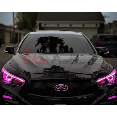 MBJ Transparent Glass Style Carbon Fiber Engine Hood For Infiniti Q50 2013-2024