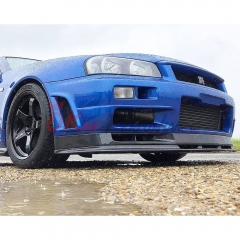 OEM V-Spec Nismo Z-Tune Style Carbon Fiber Front Bumper Bottom Lip For Nissan R34 GTR 1998-2002