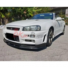 OEM V-Spec Nismo Z-Tune Style Carbon Fiber Front Bumper Bottom Lip For Nissan R34 GTR 1998-2002