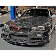 Nismo Z-Tune Style Carbon Fiber Front Bumper For Nissan R34 GTR 1998-2002