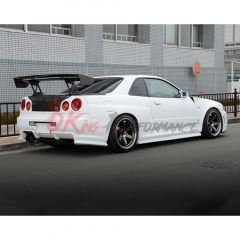Voltex 1600mm Low Brackets Style Carbon Fiber Rear Spoiler GT Wing For Nissan R34 GTR GTT 1998-2002