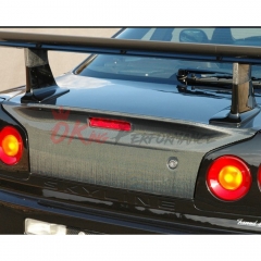 Duck Tail Style Carbon Fiber Rear Trunk Boot Lid For Nissan R34 GTR GTT 1998-2002