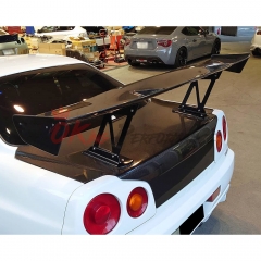 Voltex 1600mm Low Brackets Style Carbon Fiber Rear Spoiler GT Wing For Nissan R34 GTR GTT 1998-2002
