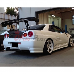 Voltex 1600mm Low Brackets Style Carbon Fiber Rear Spoiler GT Wing For Nissan R34 GTR GTT 1998-2002