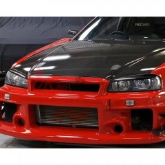 Carbon Fiber Headlights Eyebrow Cover Trim For Nissan R34 GTR GTT 1998-2002