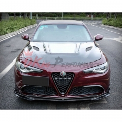 Carbon Fiber Hood With Glass For Alfa Romeo Quadrifoglio Giulia 2016-2023