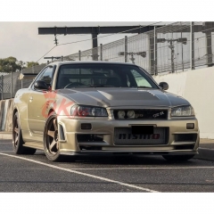 Nismo Z-Tune Style Glass Fiber Front Bumper & Under Lip For Nissan R34 GTR 1998-2002