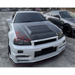 Nismo Z-Tune Style FRP Front Bumper & Carbon Fiber Under Lip For Nissan R34 GTR 1998-2002