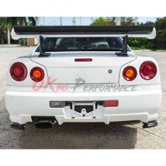 High Kick Style Carbon Fiber Rear Spoiler Blade For Nissan R34 GTR 1998-2002