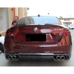 Quadrifoglio Style Carbon Fiber Rear Trunk Wing Spoiler For Alfa Romeo Giulia 2016-2023