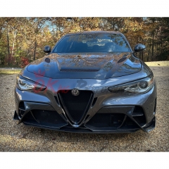 GTAM Style Half Carbon Fiber Front Bumper For Alfa Romeo Giulia 2016-2023