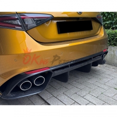 OEM Style Carbon Fiber Rear Diffuser For Alfa Romeo Giulia Quadrifoglio 2016-2023