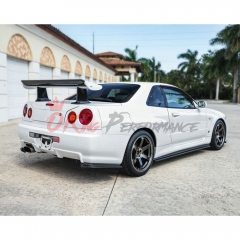 High Kick Style Carbon Fiber Rear Spoiler Blade For Nissan R34 GTR 1998-2002