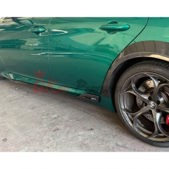 GTAM Style PP Side Skirt with Carbon Fiber Side Blades For Alfa Romeo Giulia 2016-2023