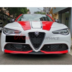 Quadrifoglio Style Carbon Fiber Front Lip For Alfa Romeo Giulia Sport Milano 2016-2023