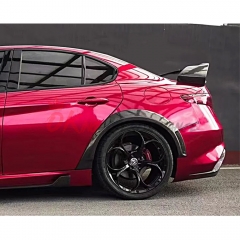 GTAM Style Carbon Fiber Rear Fender Wheel Flare Trim For Alfa Romeo Giulia 2016-2023