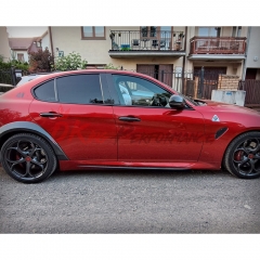Quadrifoglio Style Partial Dry Carbon Fiber Side Skirt For Alfa Romeo Giulia 2016-2023