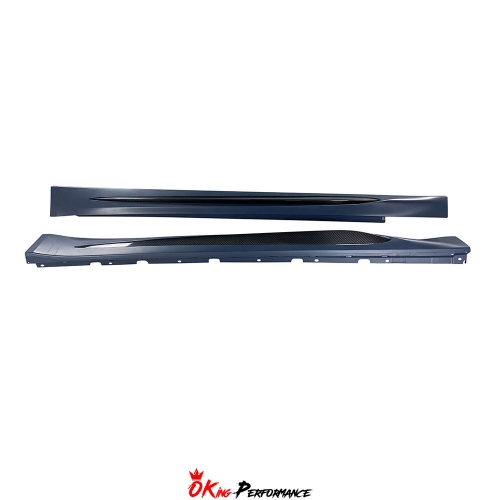 Quadrifoglio Style Partial Dry Carbon Fiber Side Skirt For Alfa Romeo Giulia 2016-2023