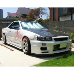 HSM Style Carbon Fiber Side Skirt Extension For Nissan R34 GTR 1998-2002