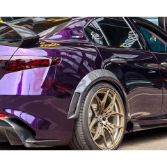 GTAM Style Carbon Fiber Rear Fender Wheel Flare Trim For Alfa Romeo Giulia 2016-2023